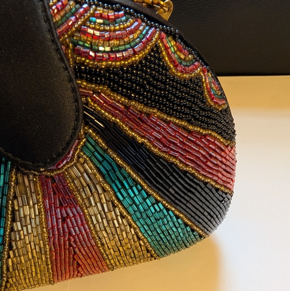 Bob Mackie Beaded Clutch in Black, Gold, Red, Teal - Picture 3 of 13